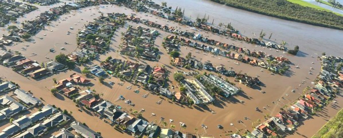 aerial image of the floods that devastated the northern rivers