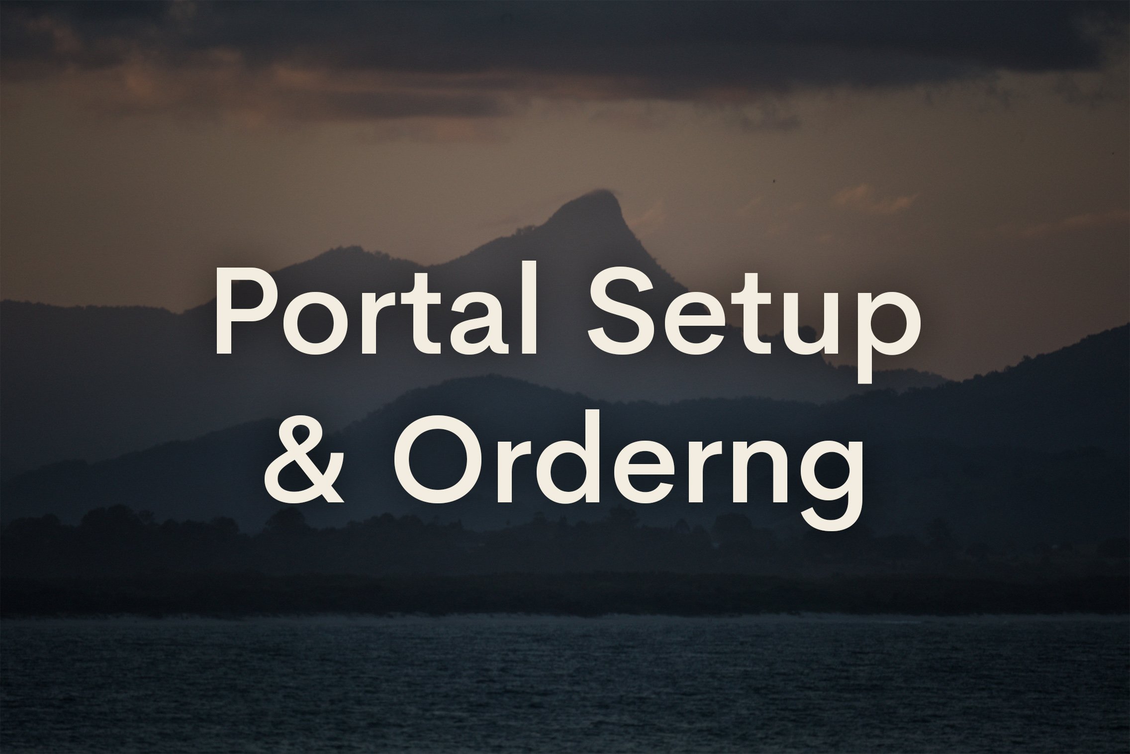 portal-setup-and-ordering