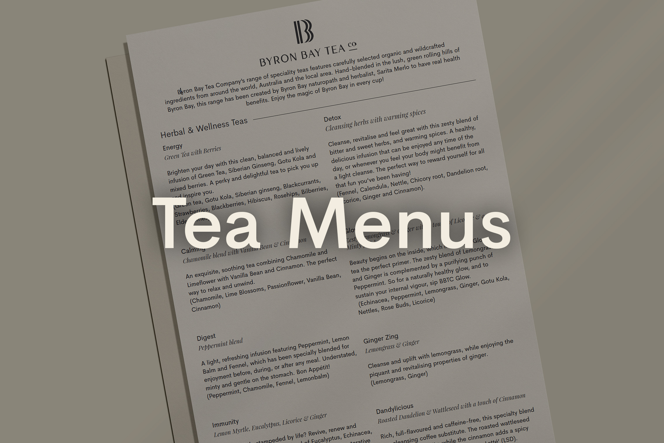 tea menus